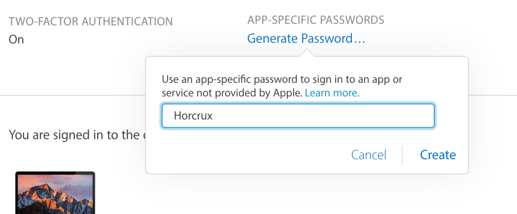 horcrux email backup exclude list